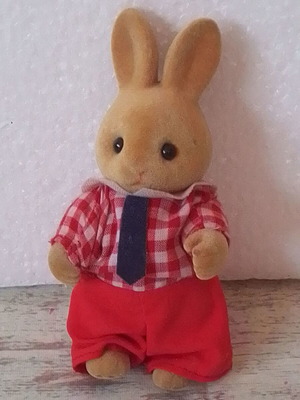 Vintage mohair bunny Calico Critters Sylvanian Family Hopscotch like new