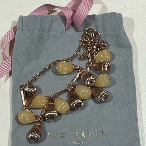 Ted Baker Rose Gold necklace new with 14 pearls and adjustable clasp