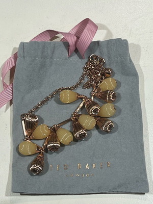 Ted Baker Rose Gold necklace new with 14 pearls and adjustable clasp
