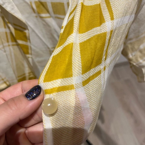Vintage shirt used with semi-transparent fabric and round button