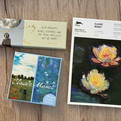 Claude Monet and Oscar Wilde art and stationery set, 3 pieces new