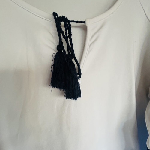 Fiorella Rubino blouse like new, white and blue, medium to large