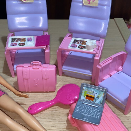 Barbie airplane set used with doll and accessories Mattel
