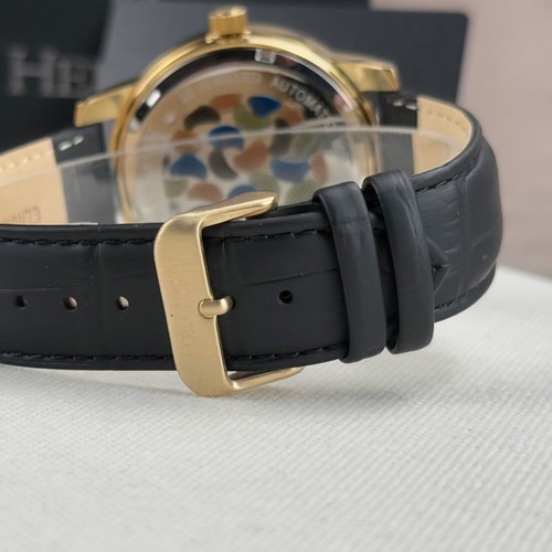 Heritor Automatic watch Emmanuel HERHS3703 new, black leather strap