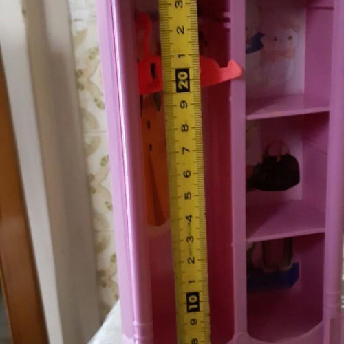 Doll wardrobe used pink with 2 hangers