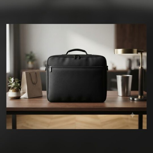 Manhattan laptop bag used with two zippered compartments black