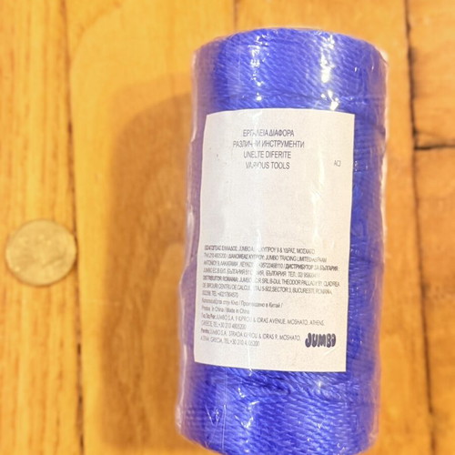 Plastic blue twine new in cellophane