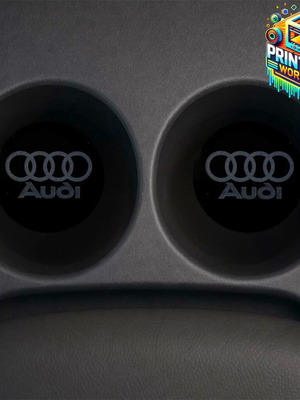 Καλύμματα ποτηροθήκης Audi 69mm σετ 2 τεμαχίων γυαλιστερό μαύρο plexiglass καινούργιο
