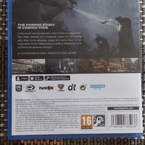 Alan Wake Remastered PS5 like new