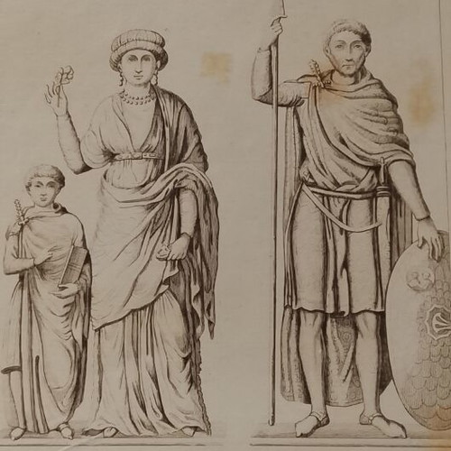 Οικογένεια Ανίκιος Πρόβος 1840 γαλλική ατσαλογραφία