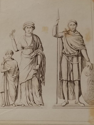 Οικογένεια Ανίκιος Πρόβος 1840 γαλλική ατσαλογραφία