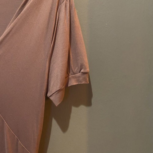 ASOS summer midi dress with V neckline and knot, like new, dusty pink