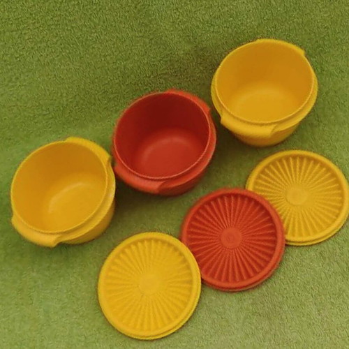 Tupperware Servalier used pack of 3 vintage containers