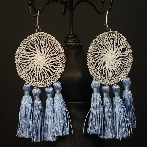 Dreamcatcher earrings new, handmade with tassels
