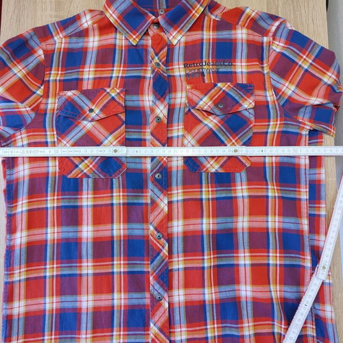 Retro Jeans plaid shirt size M like new, blue and red