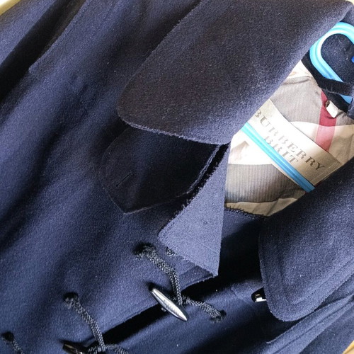 Burberry Brit Navy Blue Montgomery Duffle Coat, wool & cashmere
