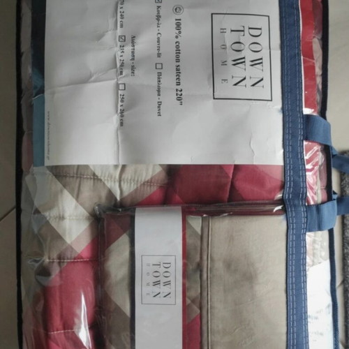 Cotton Quilt 100% New with Bordo, Beige, Brown Pillowcases