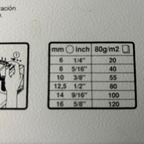 Fellowes PB100 binding machine used, 7-sheet punching, 16mm spiral