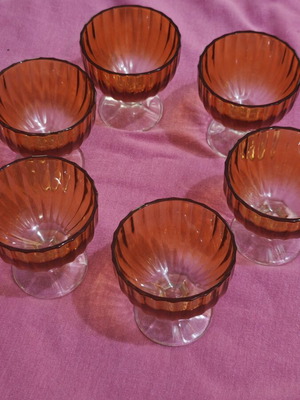 Set of 6 Glass Dessert Bowls new