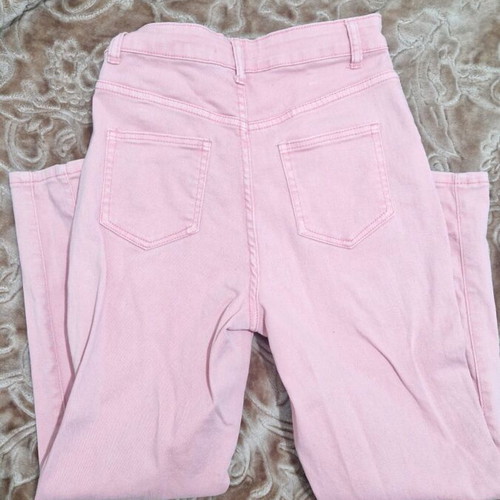 Pink high-waisted pants like new, size S