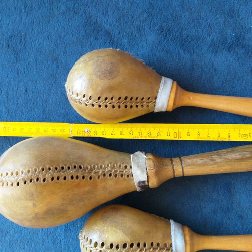 Leather maracas, two pairs salsa model