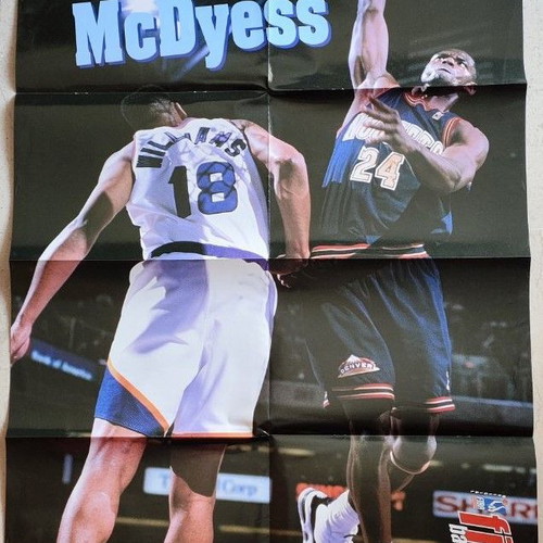 Rare double poster Antonio McDyess & Patrick Ewing FIBA Basketball like new