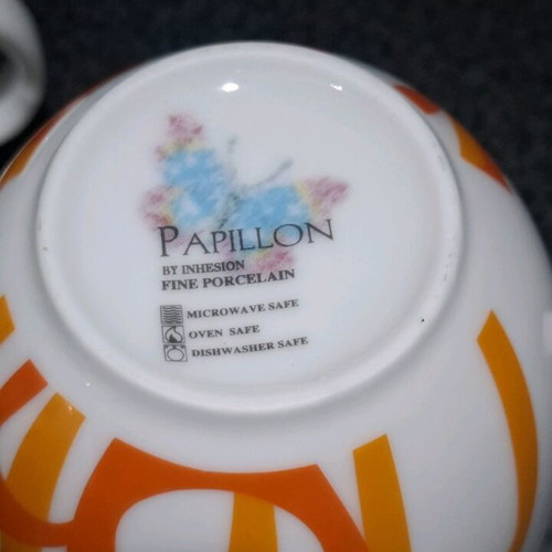 Papillon by Inhesion set of 3 porcelain cups new, modern design
