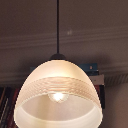Ceiling light used, transparent glass, 18 cm diameter