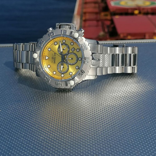 Invicta Subaqua Swiss chronograph new, yellow and silver