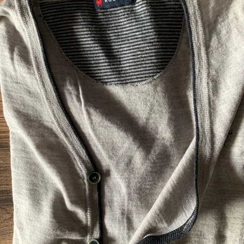 Rodrigo cardigan used, 100% Lana wool, gray, XXL
