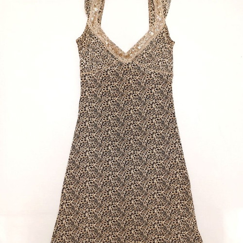 Liu Jo Summer Mini Dress S Leopard Print with Deep V Neck
