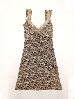 Liu Jo Summer Mini Dress S Leopard Print with Deep V Neck