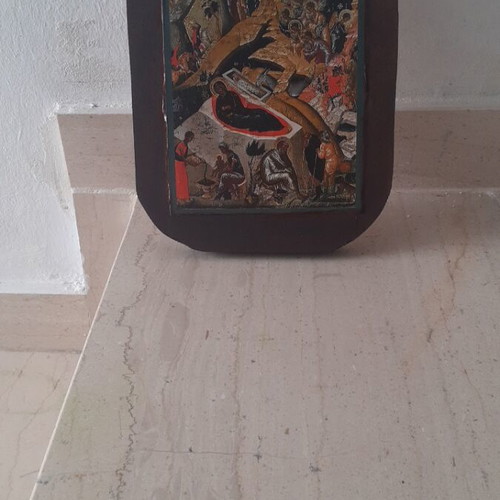 Wooden handmade icon The Nativity new