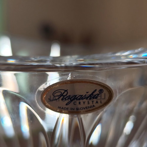 Rogaska decorative crystal vase unused with box and papers