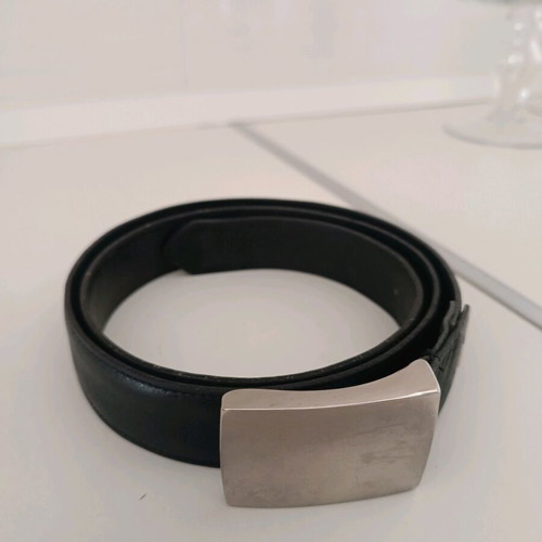 Men's genuine leather belt like new, black, size 110 cm