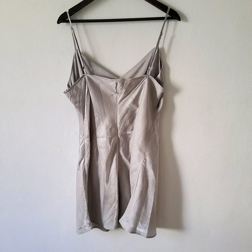 Satin mini dress H&M silver XL new