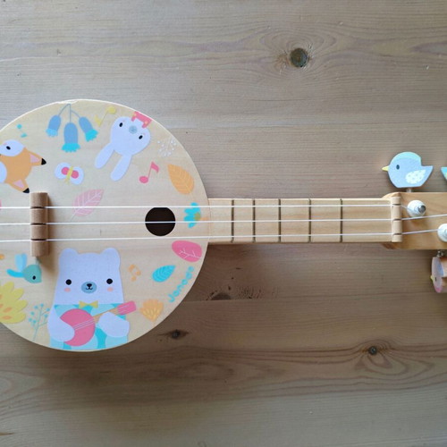 Janod Wooden Banjo Pure guitar like new for ages 3+