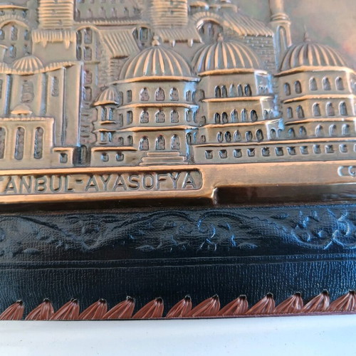 Photo Album from Constantinople with Embossed Copper Cover, New