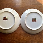  2 Vintage Διακοσμητικά Πιάτα, Ζωγραφισμένα στο χέρι, 1950, China Type