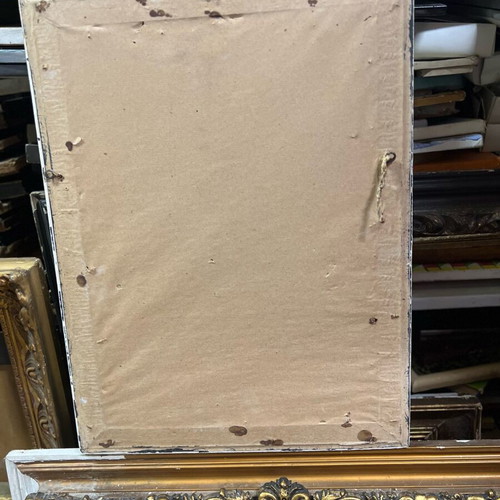 Painting used with wear, framed 56x42