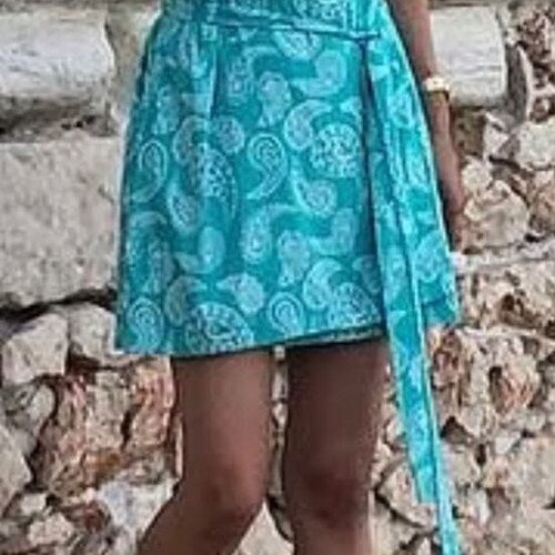 Hemithea Women's Dress paisley turquoise like new