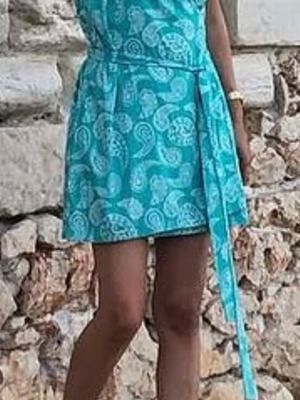 Hemithea Women's Dress paisley turquoise like new
