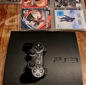 PS3 Slim 320gb + 7 Games + Controller