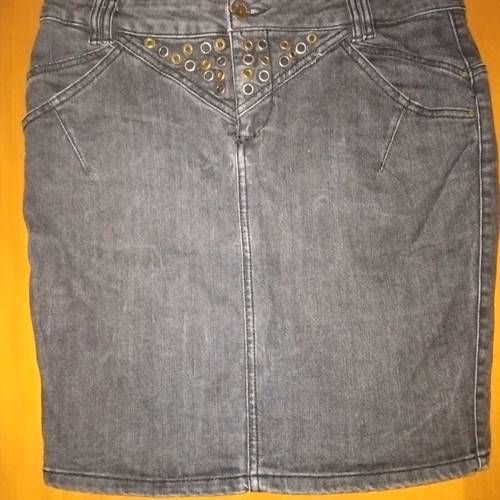 Black denim skirt with studs like new