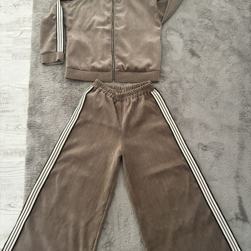 Set with suede-like material, new, beige, size M/L