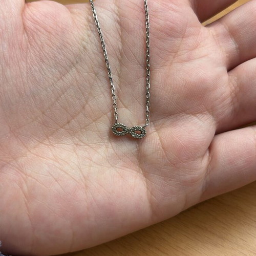 Anna Maria Mazaraki necklace silver 925 with infinity zircon like new