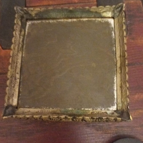 Brass jewelry box antique used 11x11x5 cm