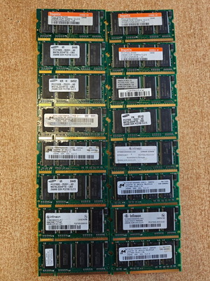 Πακέτο 18 μνήμες Laptop SO-DIMM DDR 333MHz PC2700S
