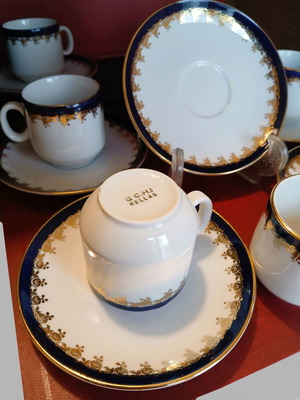 Ionia Coffee Cups vintage set of 6, porcelain, like new