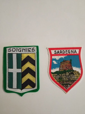 Felt patches new, set of 2, Italy 1970s, 8x6 cm